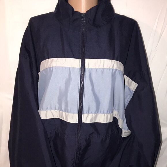 Champion Women's Colorblock Full Zip Sweater Jacket Black/Blue/White Size XL - Picture 1 of 5